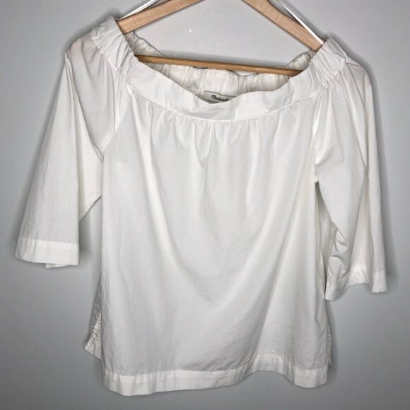 Madewell  White Clean Off the Shoulder Top Size XXS - Picture 3 of 10